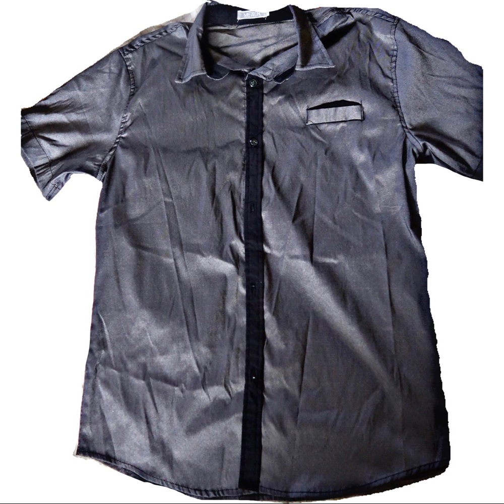 Men’s Yeter button up Grey dress shirt